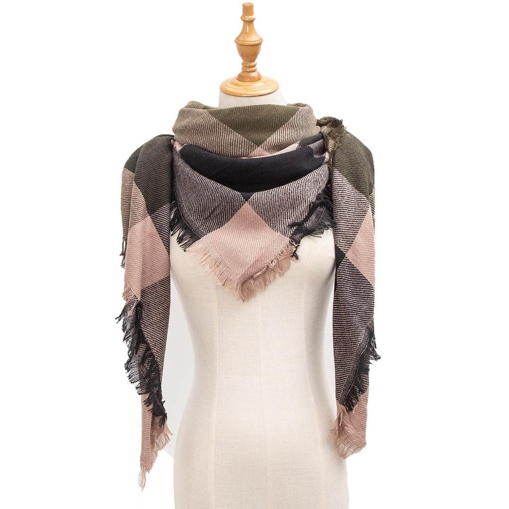 Women's Blanket Fall Winter Scarf Warm Cozy Colorful Tassel Wrap Oversized Shawl Cape Cold Weather Scarves (A, One Size