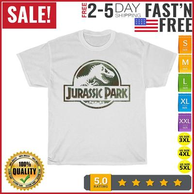 Camiseta Camuflada Vintage Jurassic Park Moda Masculina 2023 Camiseta Feminina Manga Curta