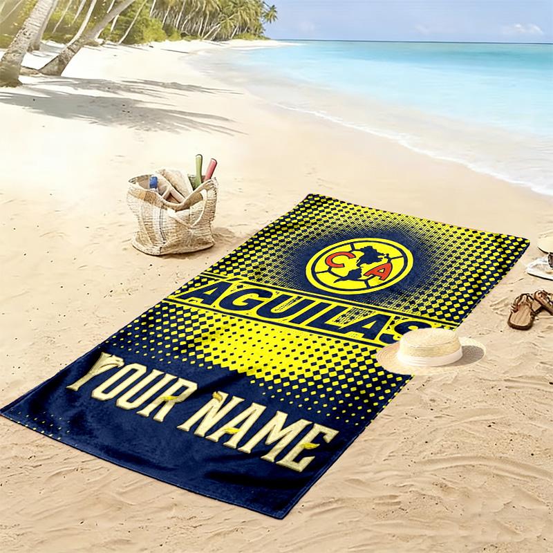 Name Custom Fc Club America Print Beach Towel, Large Soft Quick Dry Towel for Beach Camping Swimming