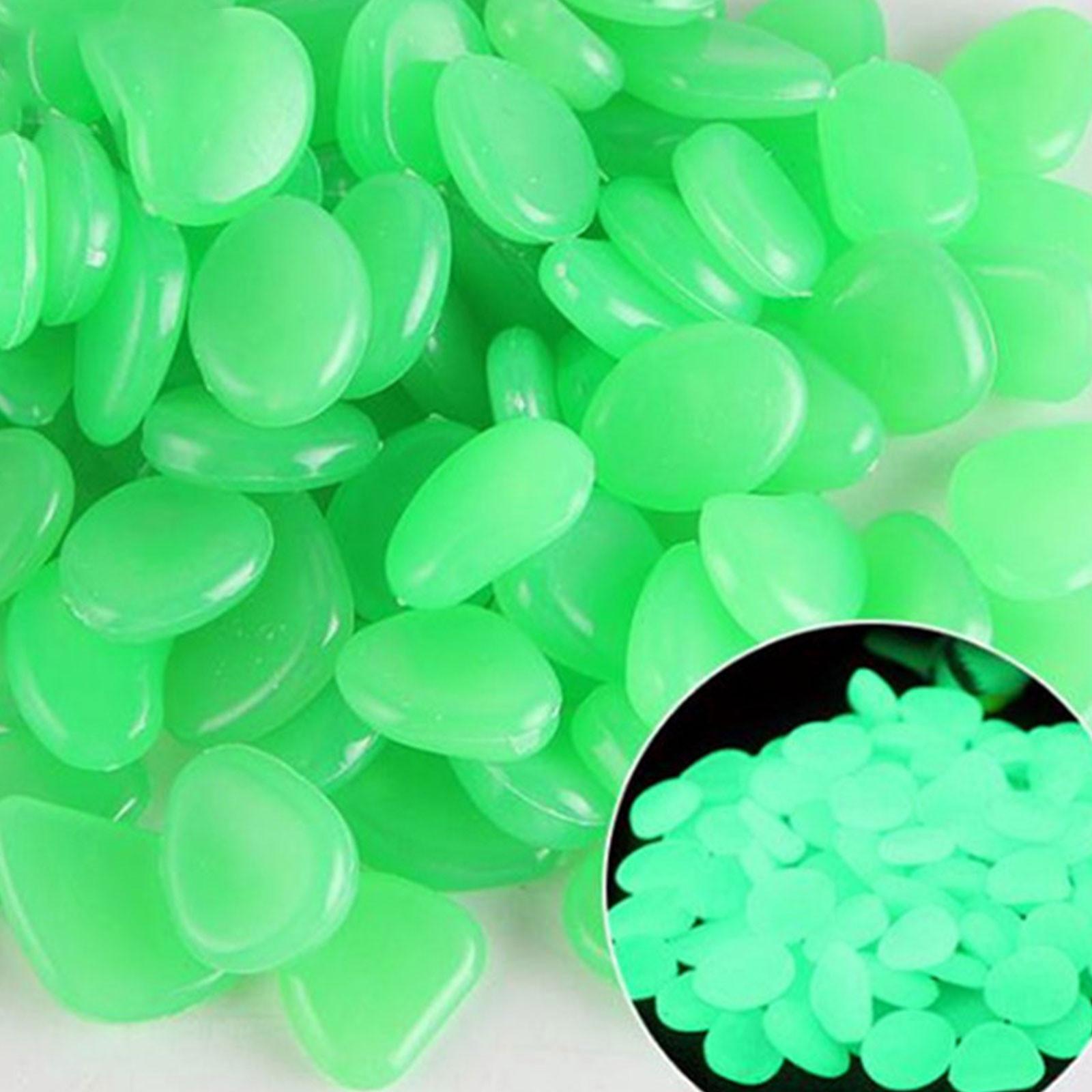 

100 ШТ. Прикраса для саду, що світиться в темряві, світлова галька, каміння, весілля One Size ціан