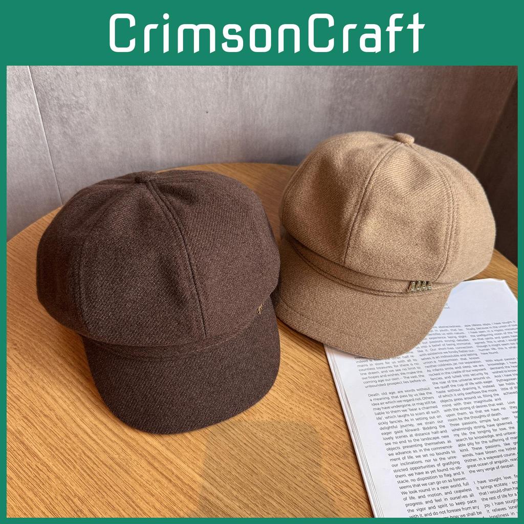 Color Solid Letter A Retro Beret Hat Ladies Polyester Fabric Accessory Fashion