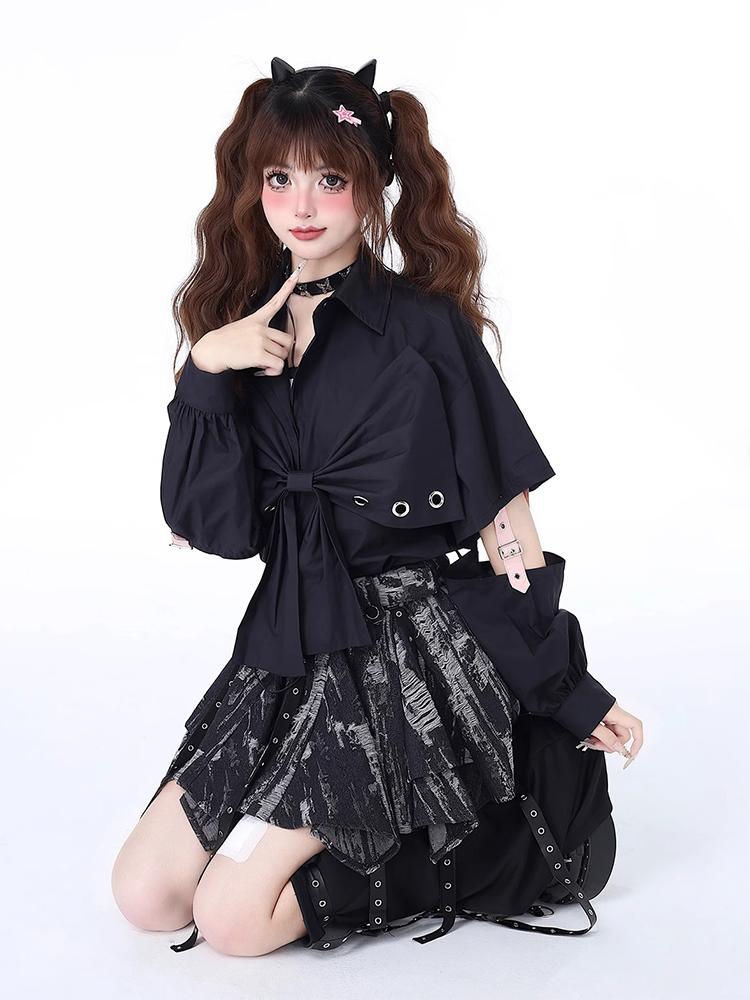 Gothic Women Grey A-line Skirt Y2k Mini Punk Skirts 90s Aesthetic Elegant Harajuku Vintage Denim Skirt 2000s Clothes Summer