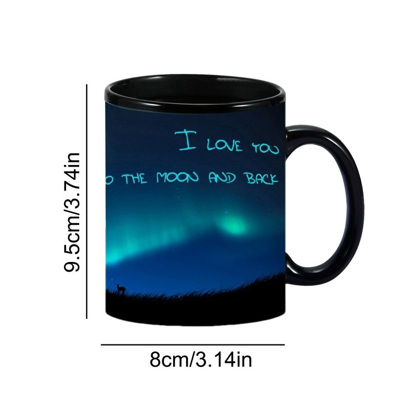 

Теплоизменяющаяся кружка Reveal, меняющая цвет, керамическая кофейная чашка с дизайном «Северное сияние», холодный кофе, чай, магия, меняющая цвет, керамическая чашка type 2