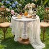 French Style Lace Table Cloth Elegant Floral Embroidered Table Cover Vintage Tablecloth for Wedding Garden Dining Table Decor