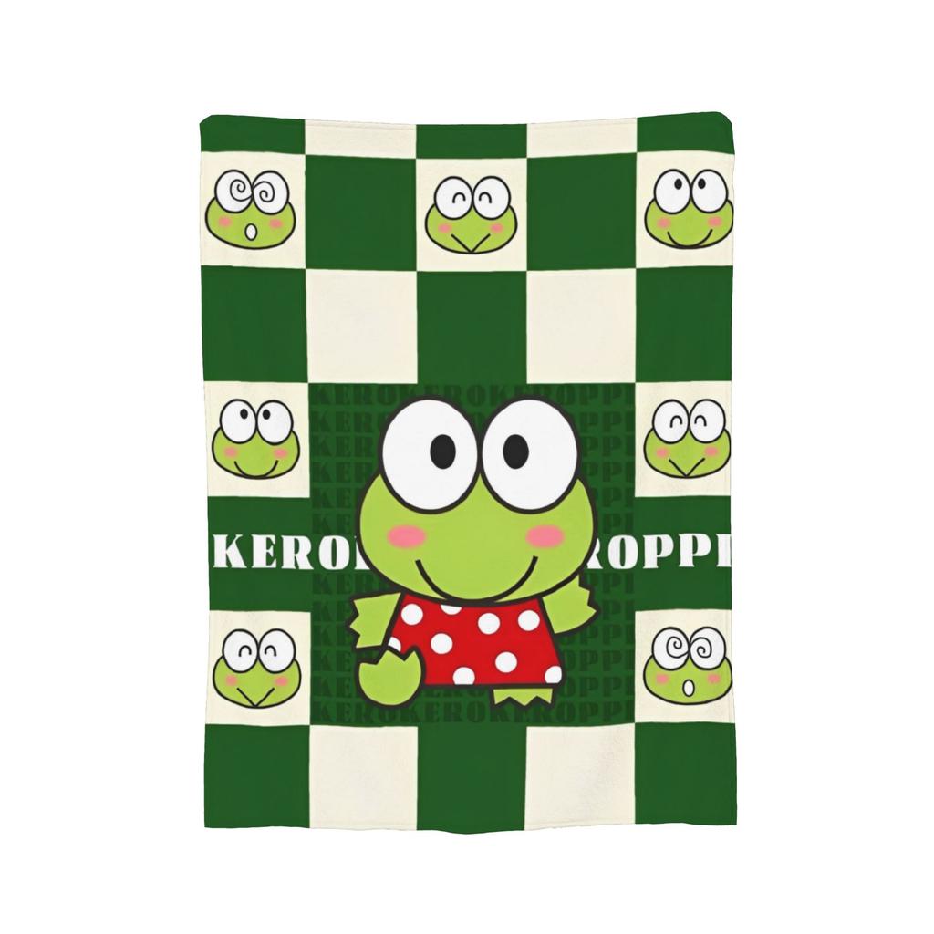 Keroppi Flannel Blankets Anime  Fashion Throw Blankets for Home 125*100cm Bedspread,