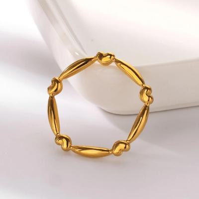 Vintage Klobige Herzringe für Damen Goldfarben Edelstahlring Ästhetisch Hochzeit Modeschmuck Geschenk Bff