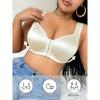 Satin-Unterwäsche mit Knopfleiste vorne, Damen, Große Größen, Raffung, Sport, BH ohne Bügel Text