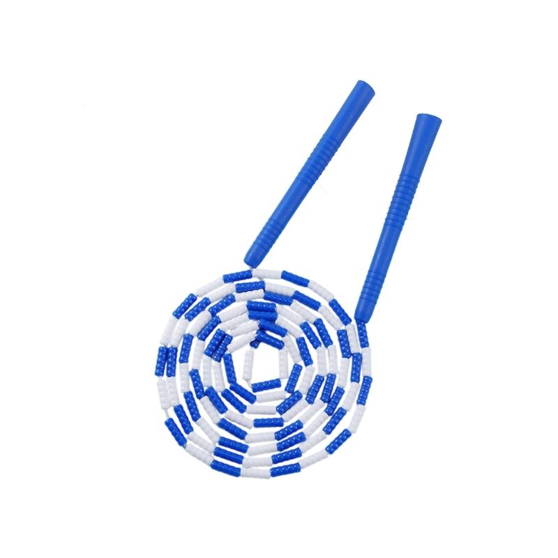 Regulable Length Colorful Beads Jump Rope with Nonslip Handle Durability Plastic Jump Rope for Sports Training