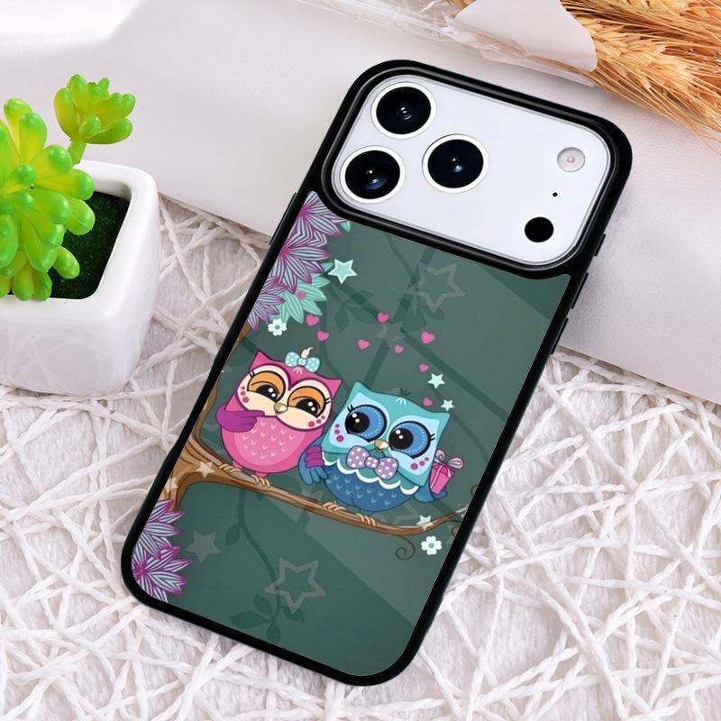 Cute Cartoon Owl Phone Case for iPhone 17 Air 16 15 11 12 14 13 Pro Max Shockproof Cover