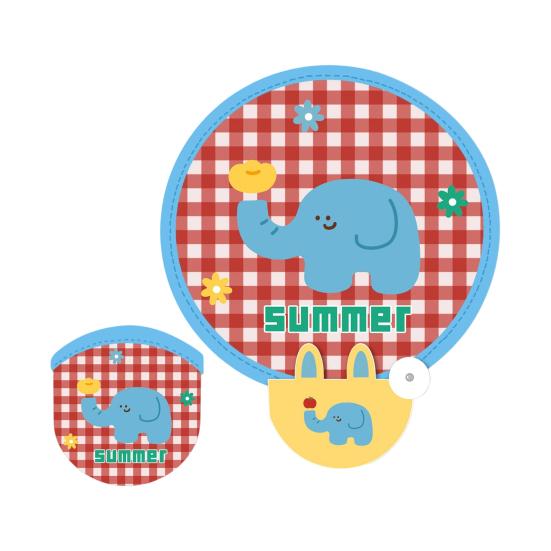 Cartoon Folding Round Fan with Photography Reflector Portable Lightweight Pocket Size Outdoor Travel Camping Summer Handheld Fan