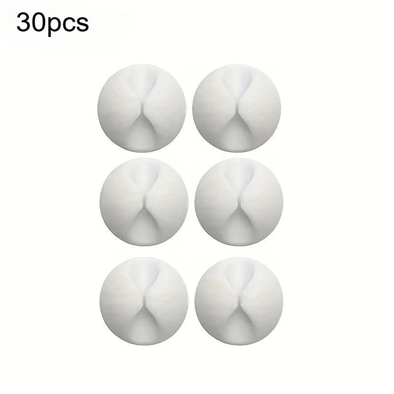 30pcs Desktop Cable Clips Portable Adhesive Cable Management Charger Wire Holder Clips Cord Organizer Home Office Car Nightstand