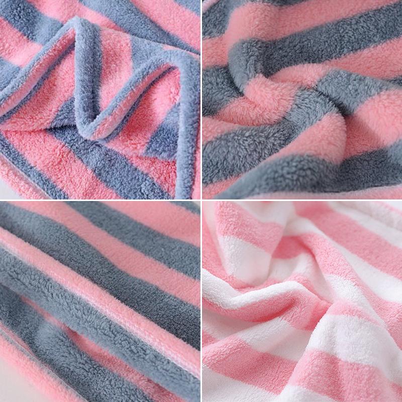 Hair Drying Cap Towel Absorbent Thickening Household Items Bathroom Bathing Dry Hair Cap Striped Shower Cap Soft Headscarf