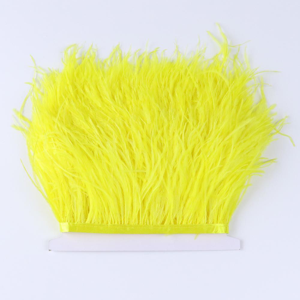 1 Meter Ostrich Feather Trim Trimming Natural Ostrich plumage Fringe Ribbon Lace for Wedding Party Dress Sewing Decoration plume
