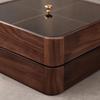 Two-Layer Black Walnut Snack Box Elegant Nut Storage Container Stackable