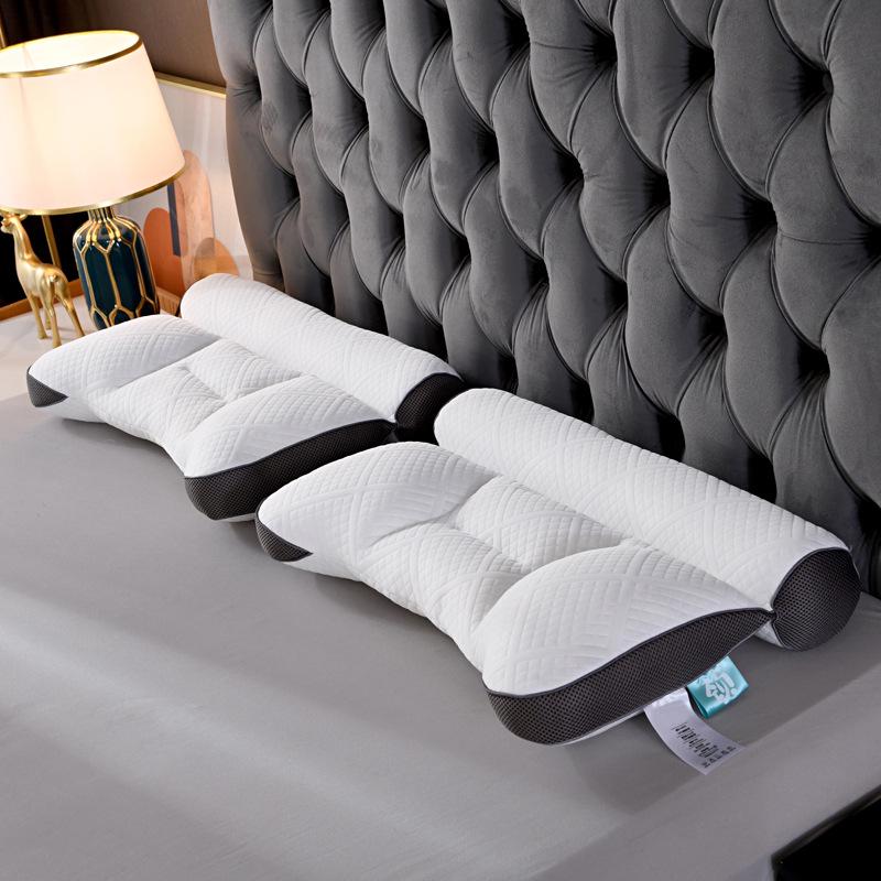 Pair of Anti-Traction Neck Support Pillow Cores for Whole Head Massage, Non-Collapsing, Knitted Cotton.