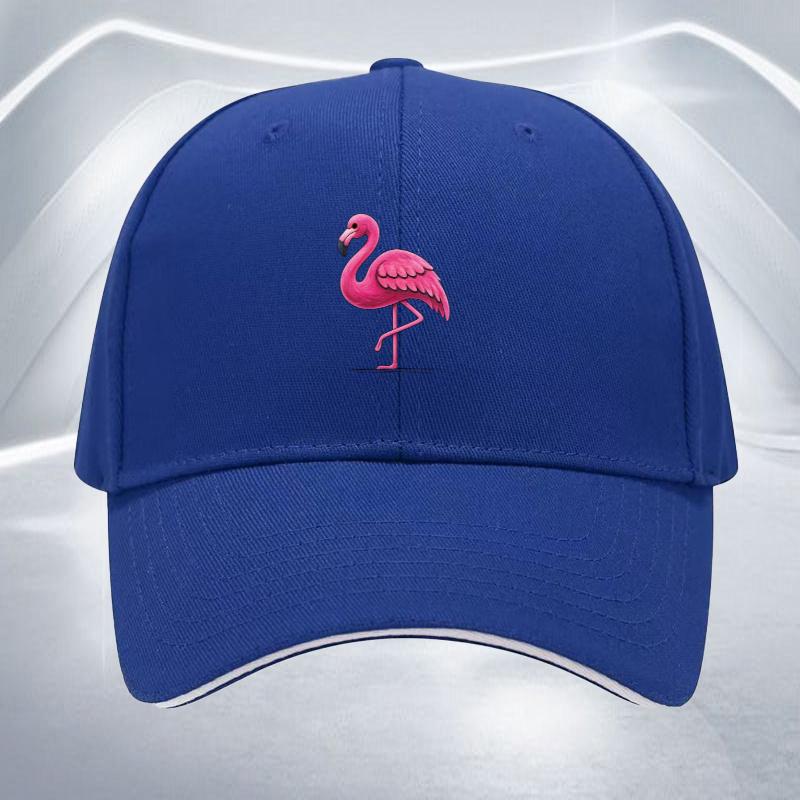 Pink Flamingo Baseball Cap Polyester Adjustable Sandwich Brim Sports Outdoor Hat
