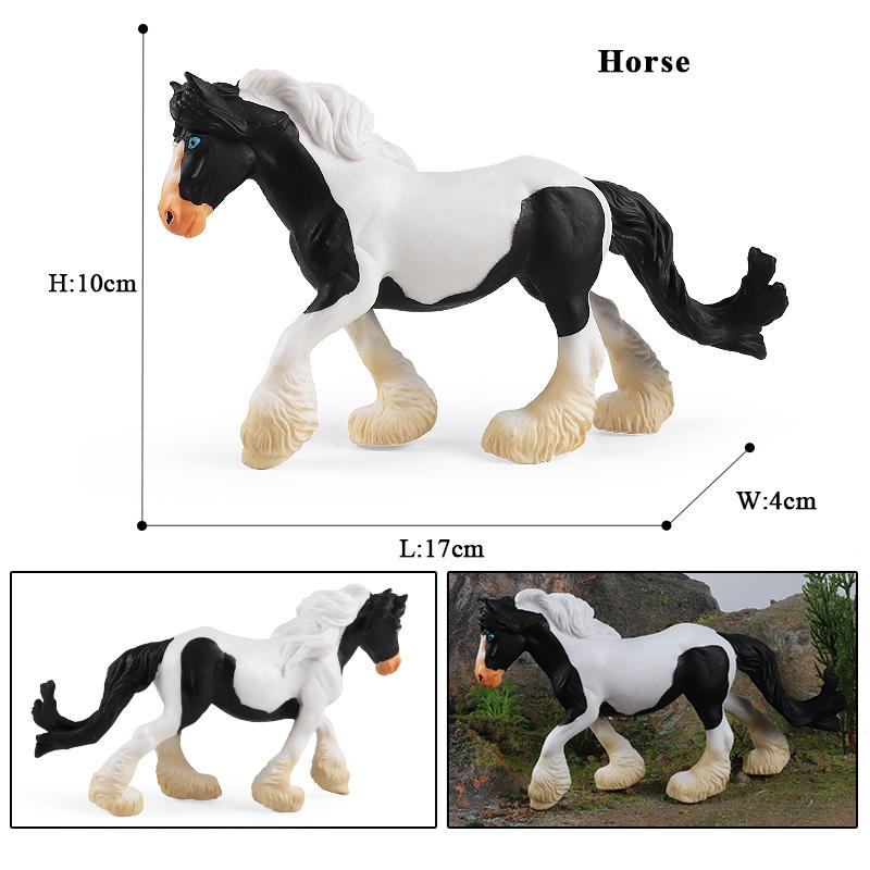 Oenux Farm Animals Steed Foal Clydesdale Arabian Horse Model Action Figures Equestrian PVC Collection Education Kid Toy Gift