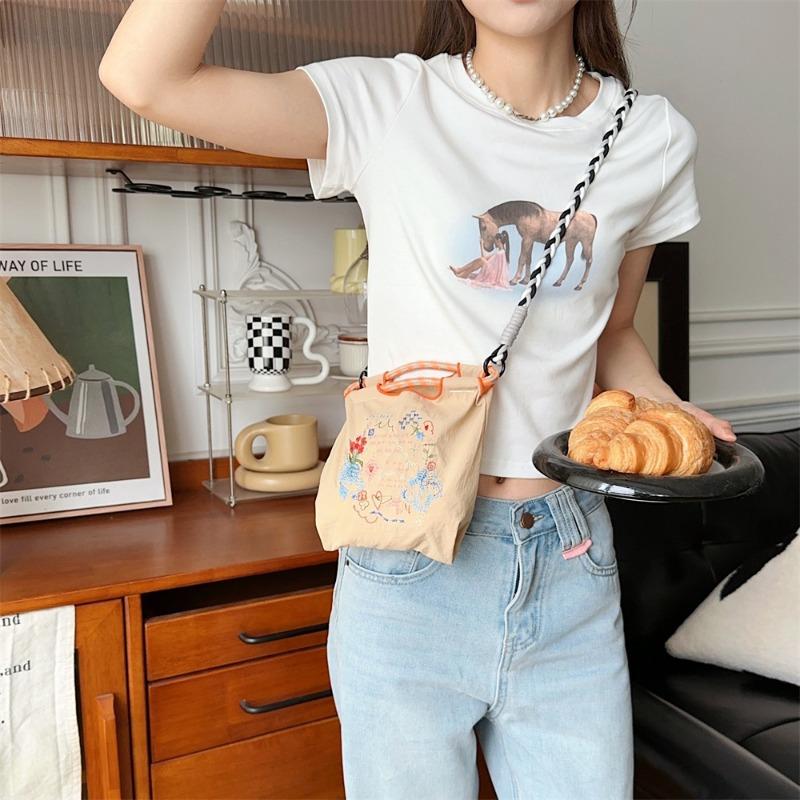 Wind Exquisite Embroidery Mini Oxford Small Cloth Bag Handbag Sundries Cosmetics Storage Mobile Phone Bag