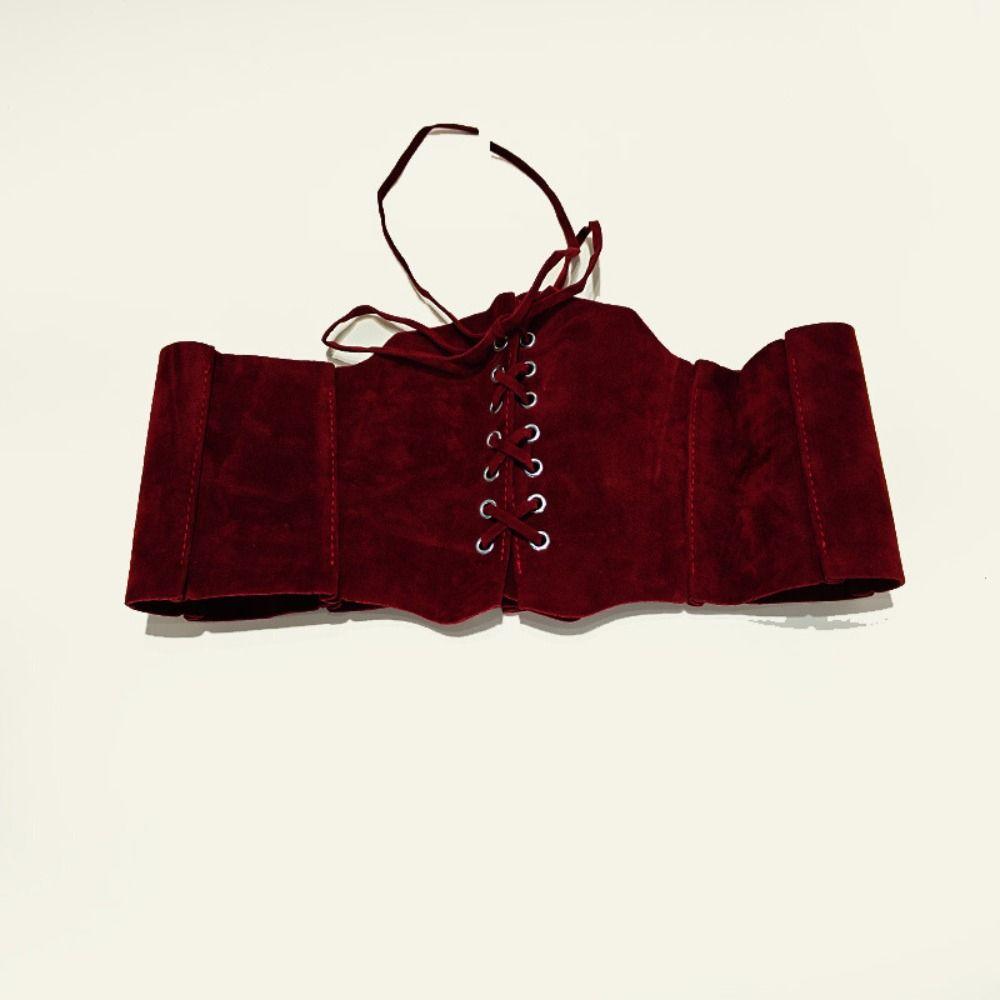 PU-Leder Braun Cummerbunds Spicy Girl Western-Cowboy-Gürtel Elegantes PU-Leder-Korsett Mädchen