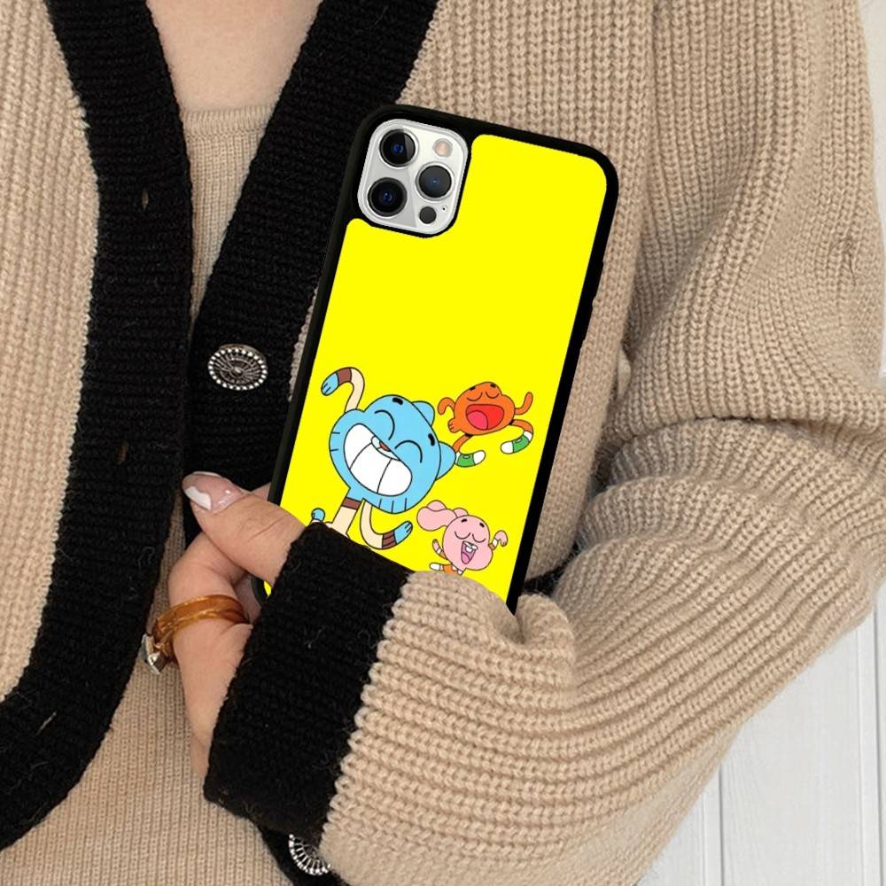 The A-Amazing World Gumball Anime For IPhone 17 16 15 14 13 Pro 12 11 Pro Max Hard PC+TPU Phone Cases Back Cover