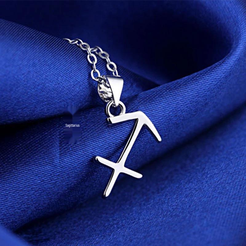 Korean Style Glossy Constellation Pendant Necklace for Women - Simple and Fashionable Clavicle Chain Jewelry.