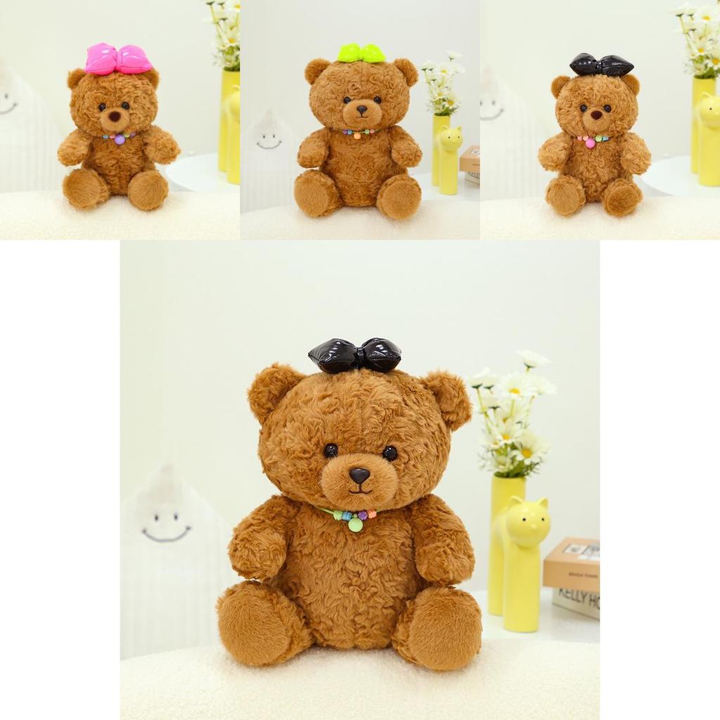 Adorable Pink Bowtie Dudu Bear Plush Toy Gift For Girls Soft Cute Teddy Bear