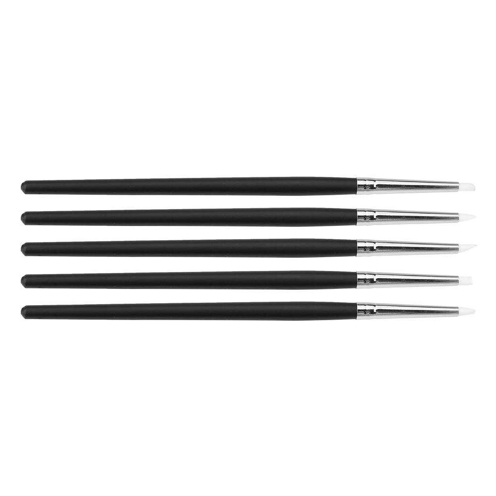 5pcsCelsiusset Silicone Soft Head Clay Pottery Moulding Pen   Craft Tool(black head)