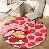 1pc Strawberry Princess2 Design Printed Area Round Carpet for Bedroom Living Room Home Decor Rugs Mat Non Slip Mat Rug for Bedside