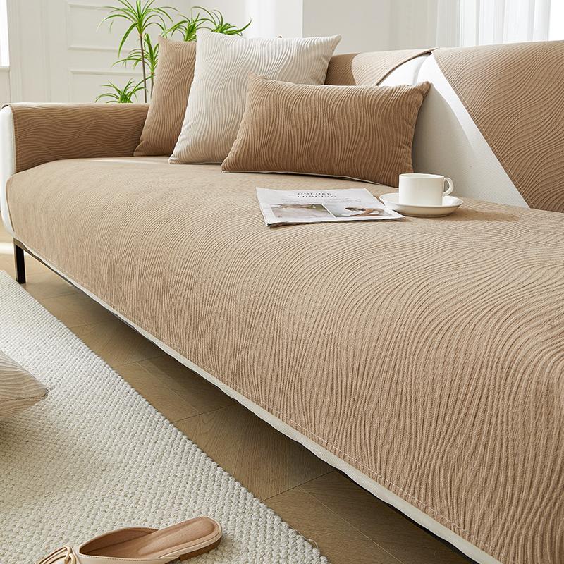 

Простая диванная подушка из синели, универсальная нескользящая подушка для сидения на четыре сезона, однотонный чехол для дивана, высококачественный тканевый чехол 70x70cm 1pcs