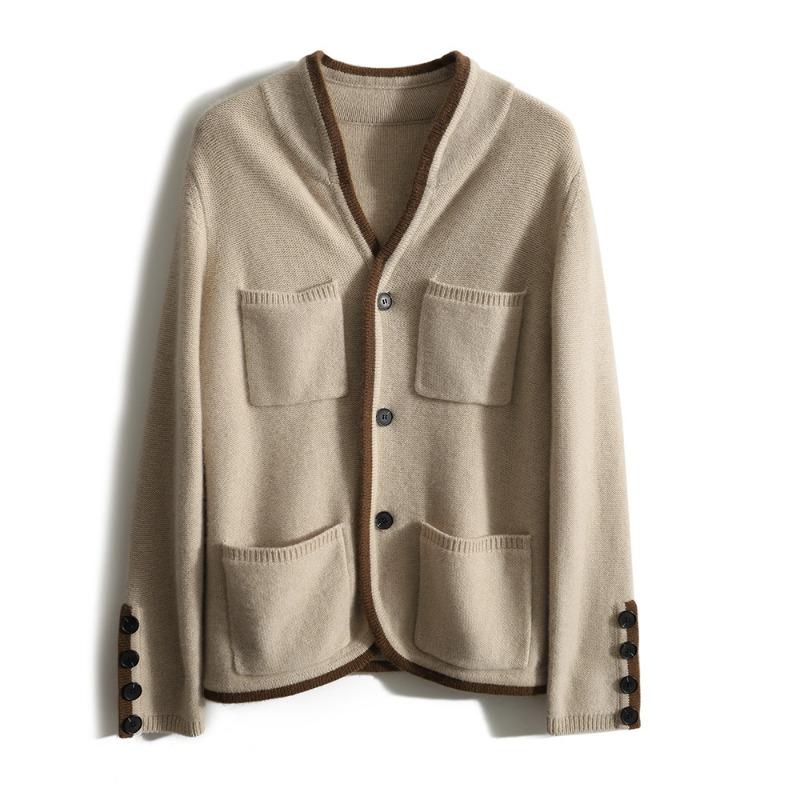 Dámský volný podzimní pletený kardiganový svetr top