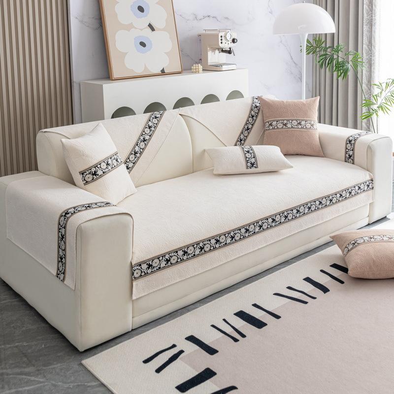

Chenille Sofa Cushion Four Seasons Universal Non-Slip Cushion Leather Sofa Cover Simple Modern Armrest Cover Towel 70*70cm