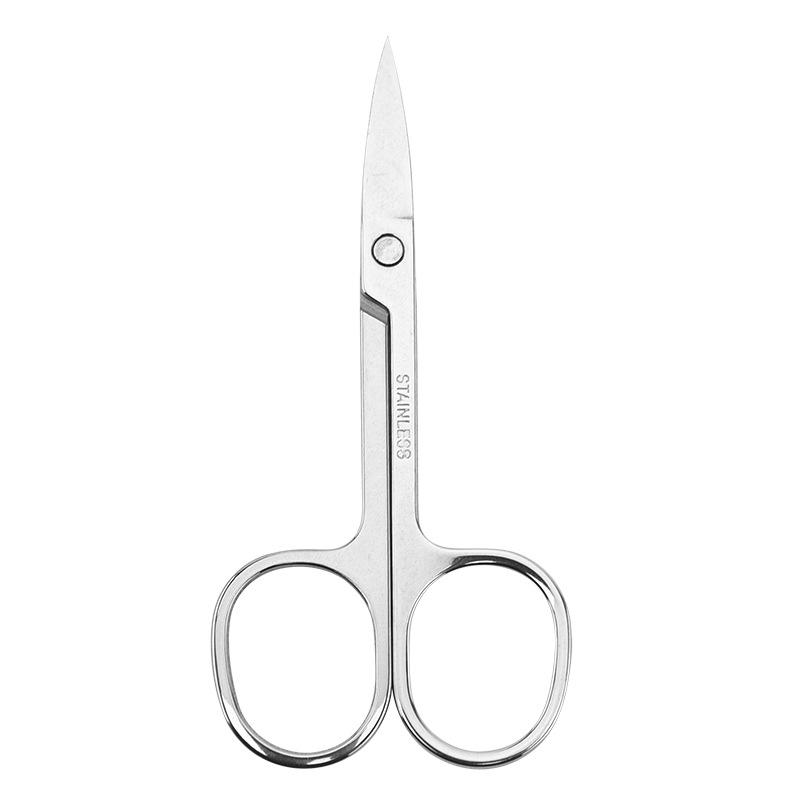 

Golden Stainless Steel Eyebrow Scissors - Pointed and Round Nose Hair Trimmer, Individually Packaged Makeup Tool