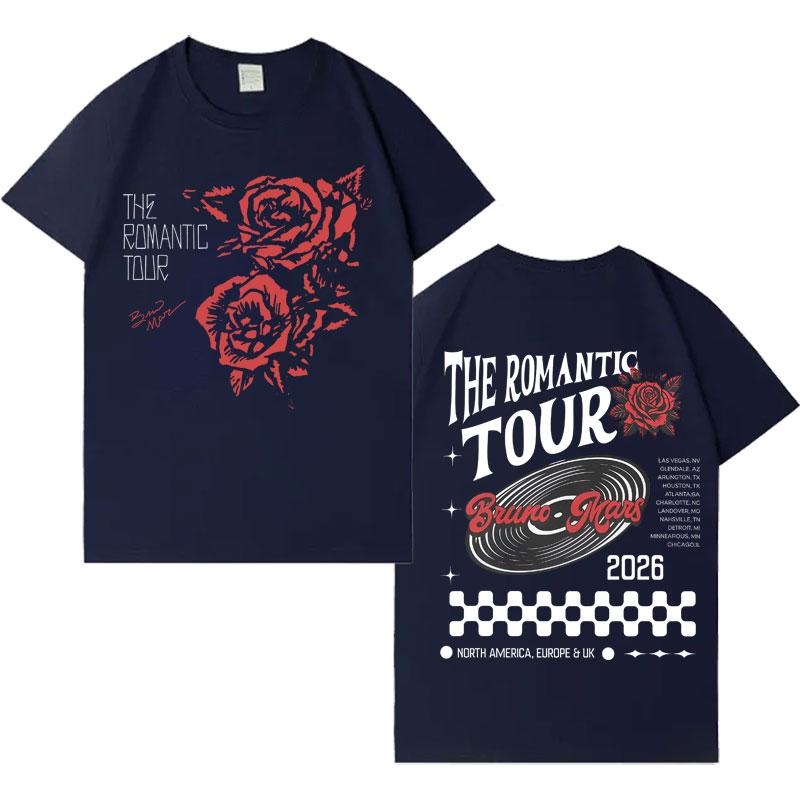 Singer Bruno Mars The Romantic new album tshrit Mens Women Oversized Casual High Quality harajuku loose tshrits teenagers Unisex