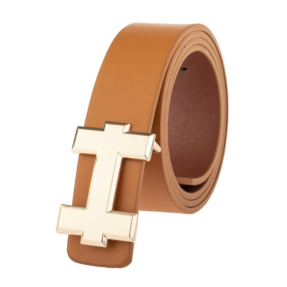 

Fashion Casual Gold Letter Button Top Men s Women s Belts for Daily Wear Jeans Designer Belts for Comfortable Gift To Boyfriend 110cm