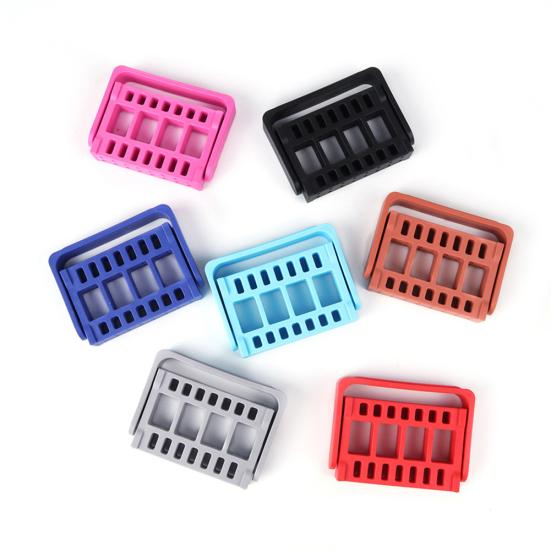16 Holes Nail Drill Bit Tool Box Holder Grinding Head Display Rack Storage Stand