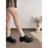 White British style platform small leather shoes, spring and autumn with skirts, versatile height-increasing Birkenstocks