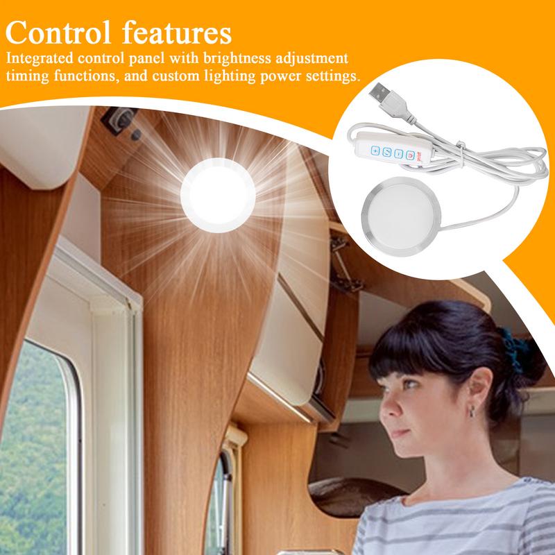 Dimmable Under Cabinet Lights Round 5V LED Ultra-thin USB 3D Printer Light 3D Printer Lamp 60mm Ultra-thin For RV Furnitures