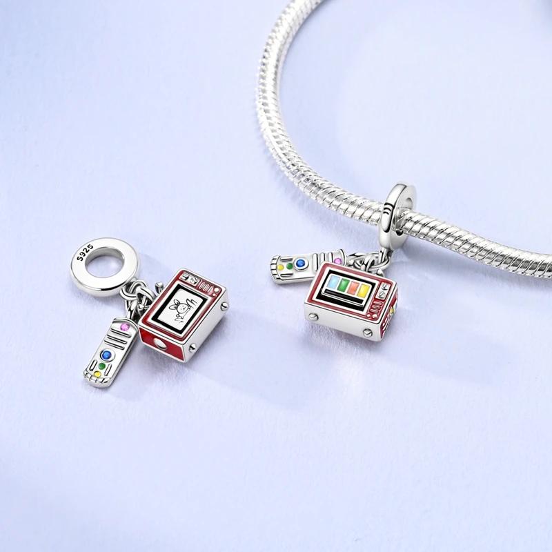 Original Charmscopper Creative Tv Remote Control Pendants Fit Charms Platabracelets For Women Jewelry Making Diy Gifts