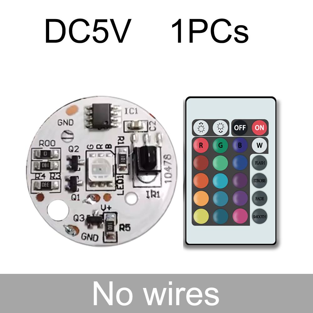 

5V 3W Low Voltage LED Lights Plate Color RGB Lamp Board Colorful Gradient Source IR 24-Key Wireless Remote Switch On/Off Control 1PCS RGB