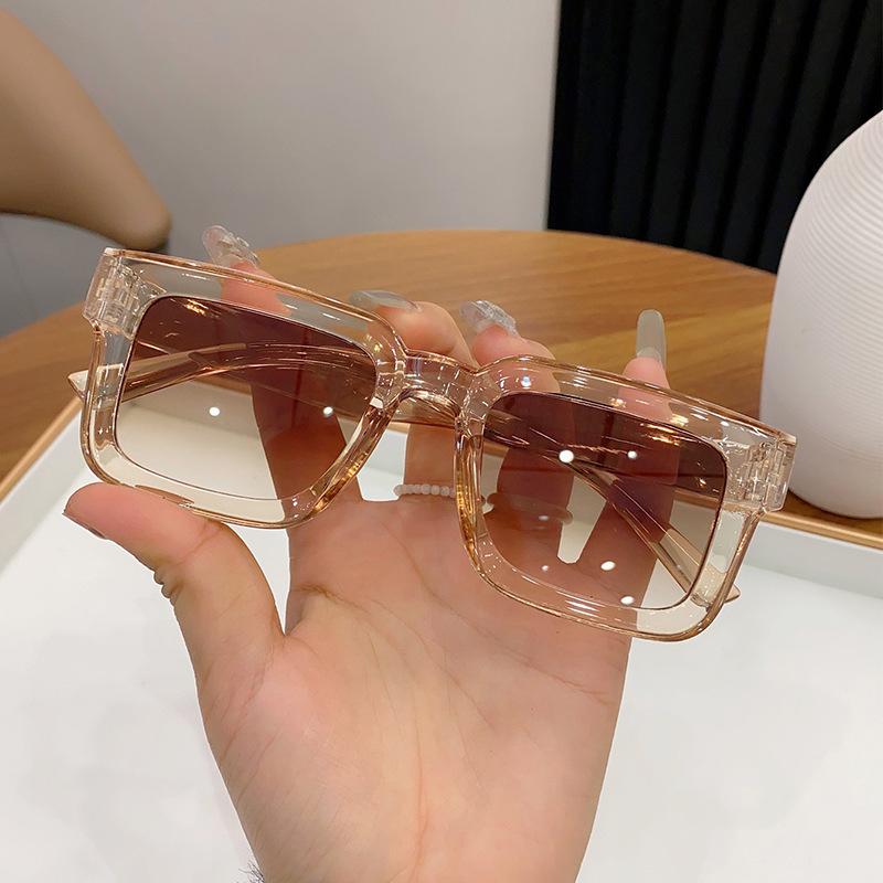 Women Retro Irregular Polygonal Sunglasses Fashion Colors Versatile Outdoor Sun Glasses Wide Legs Anti Blue Light Glasses