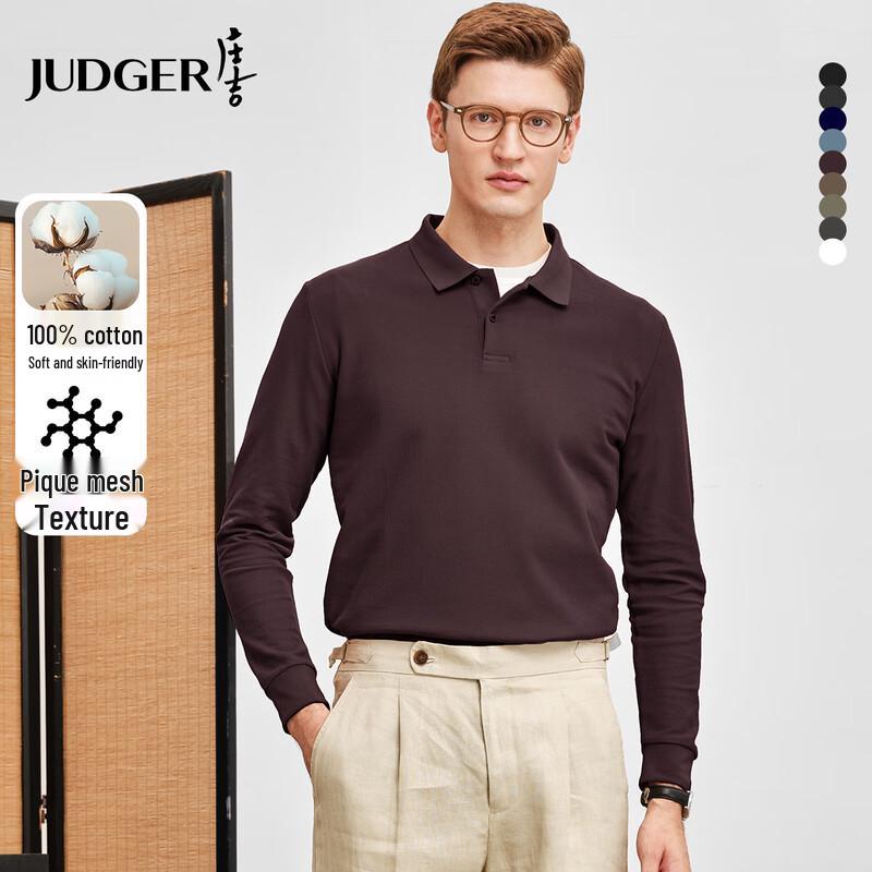 Zhuangji Men s Pure Cotton Long-Sleeve Polo T-Shirt XL 180/96A