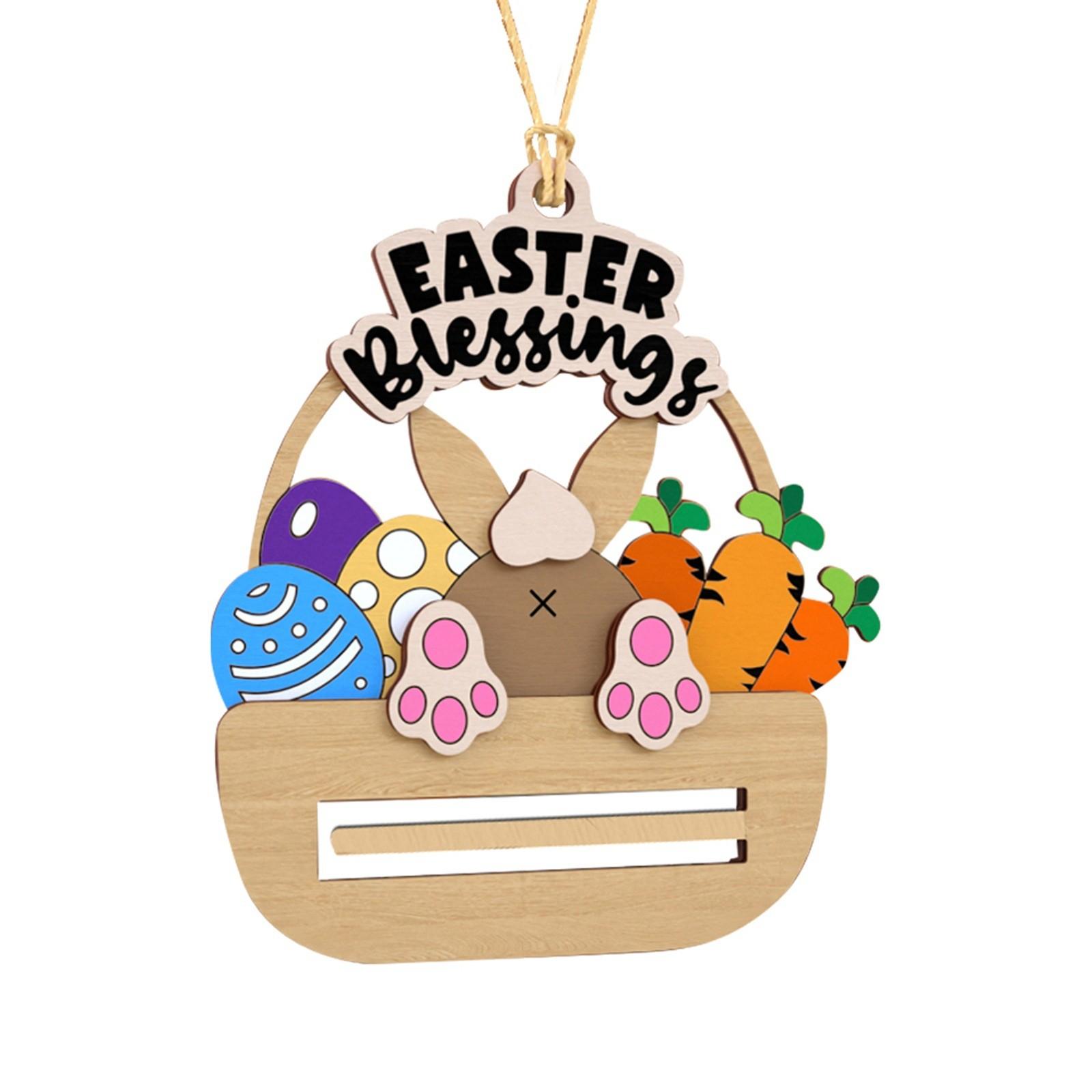 

Easter Decoration, Hand Carved Cute Carrot Wallet Shaped Wooden Pendant 2D One Size