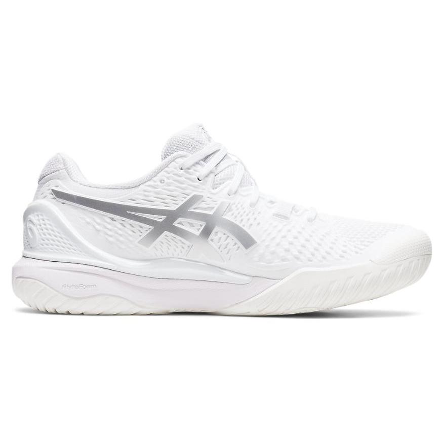 New Asics Gel Resolution 9 White Pure Silver Women's 1042A208-100