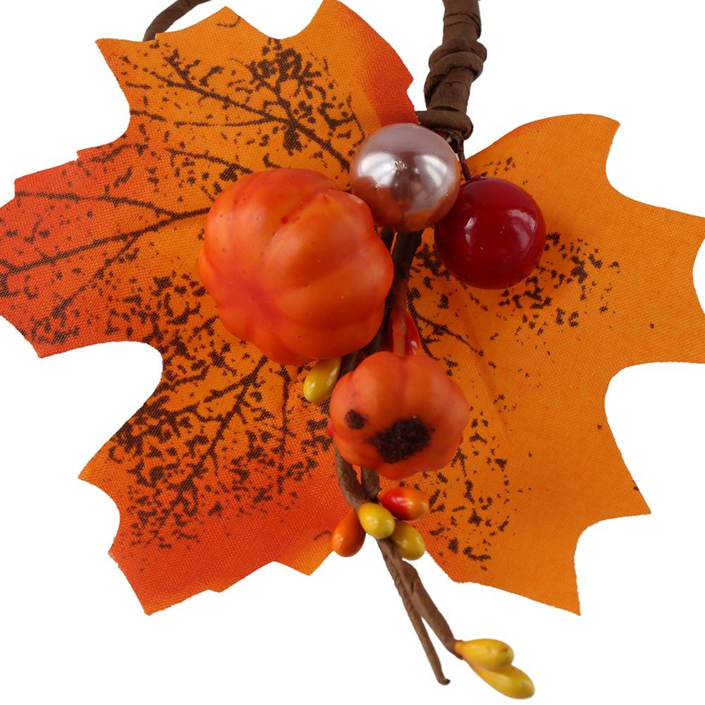 6Pcs Fall Themed Fall Napkin Ring Yellow Maple Pumpkin Napkin Ring  Table Decoration
