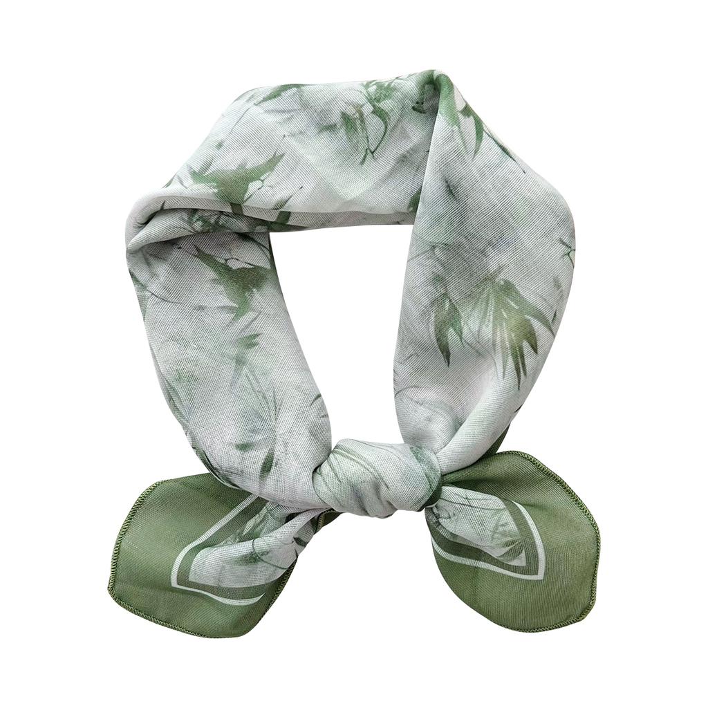 French pastoral style small fresh personalized headscarf spring travel versatile small silk scarf multi-functional tie headband tie bag
