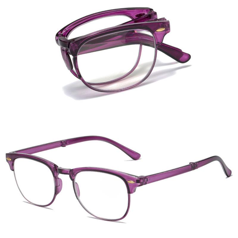 Men Women Portable Foldable Reading Glasses Vintage Anti Blue Light Ultra Light Far Sight Eyewear