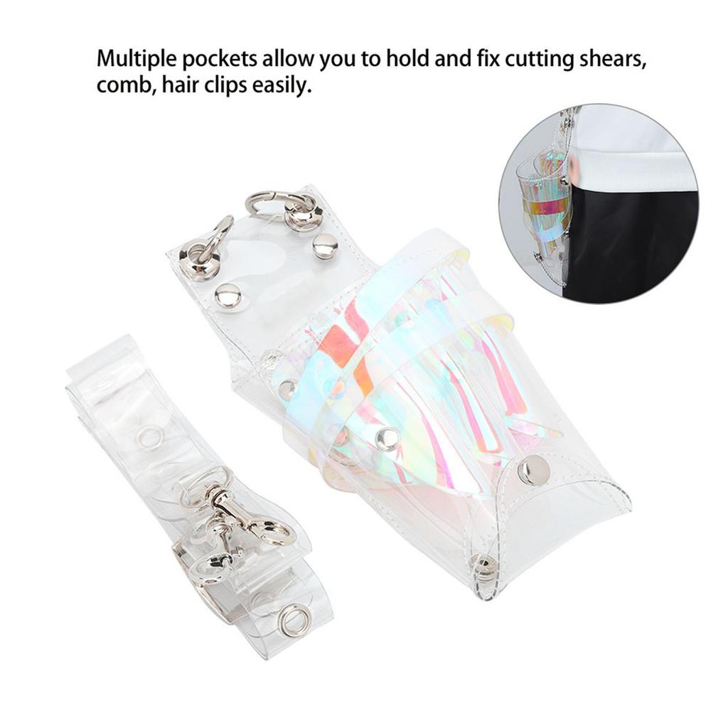 Professional Transparent Cutting Scissor Barber Tool Storage Bag Case Waist BagColorful