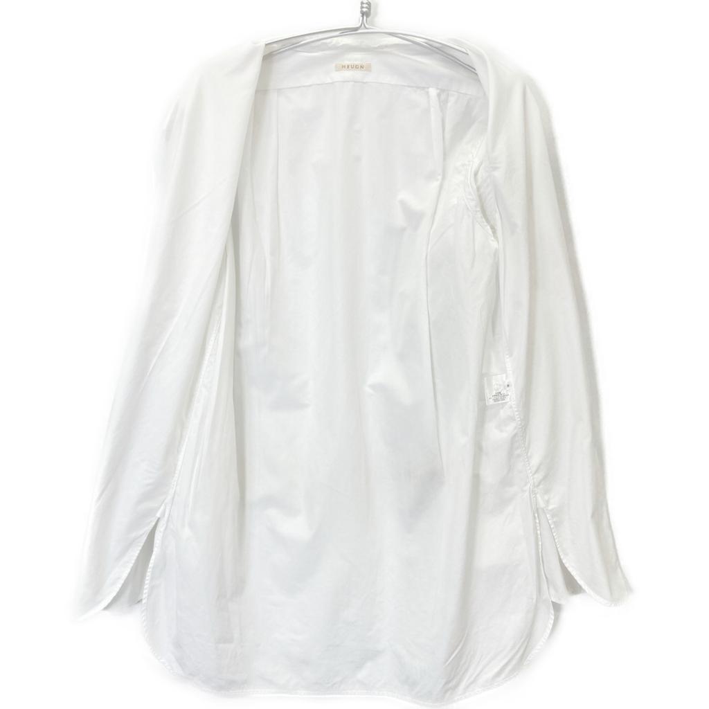 HEUGN SHIRT003 White Rob Cotton Poplin Band Collar Shirt Tops 2 whiteUsed