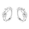 1 Pair Sterling Silver Small Rose Flower Round Hoop Earring Aaa Zircon For Women Female Charm Engagement Wedding Jewelry