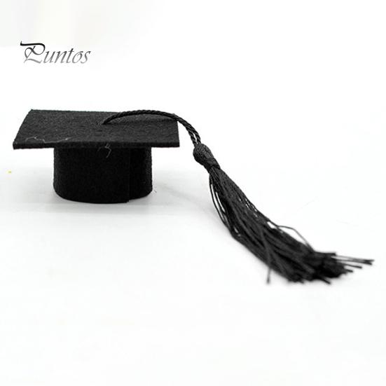 20Pcs Felt Mini Graduation Bachelor Hat with Tassels Celebrations Graduation Wine Bottle Topper Graduation Party Supplies